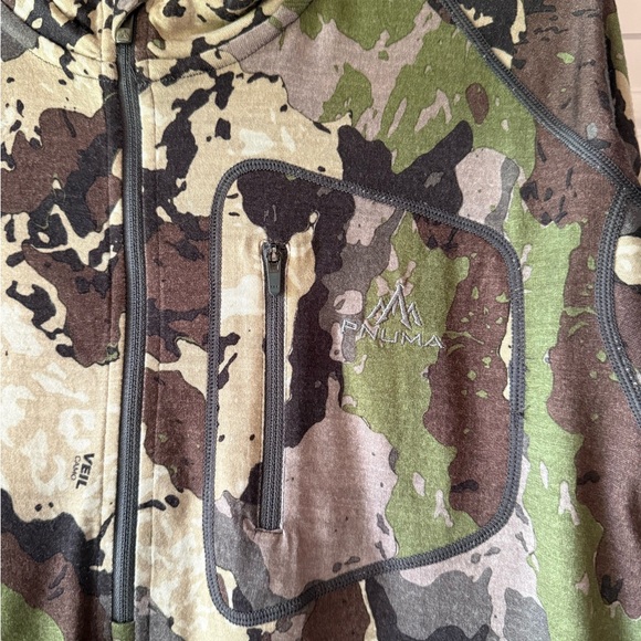Pnuma Outdoor Men’s Merino Wool 1/4 Zip Veil Camo Base Layer Hunting Pullover - Picture 2 of 8
